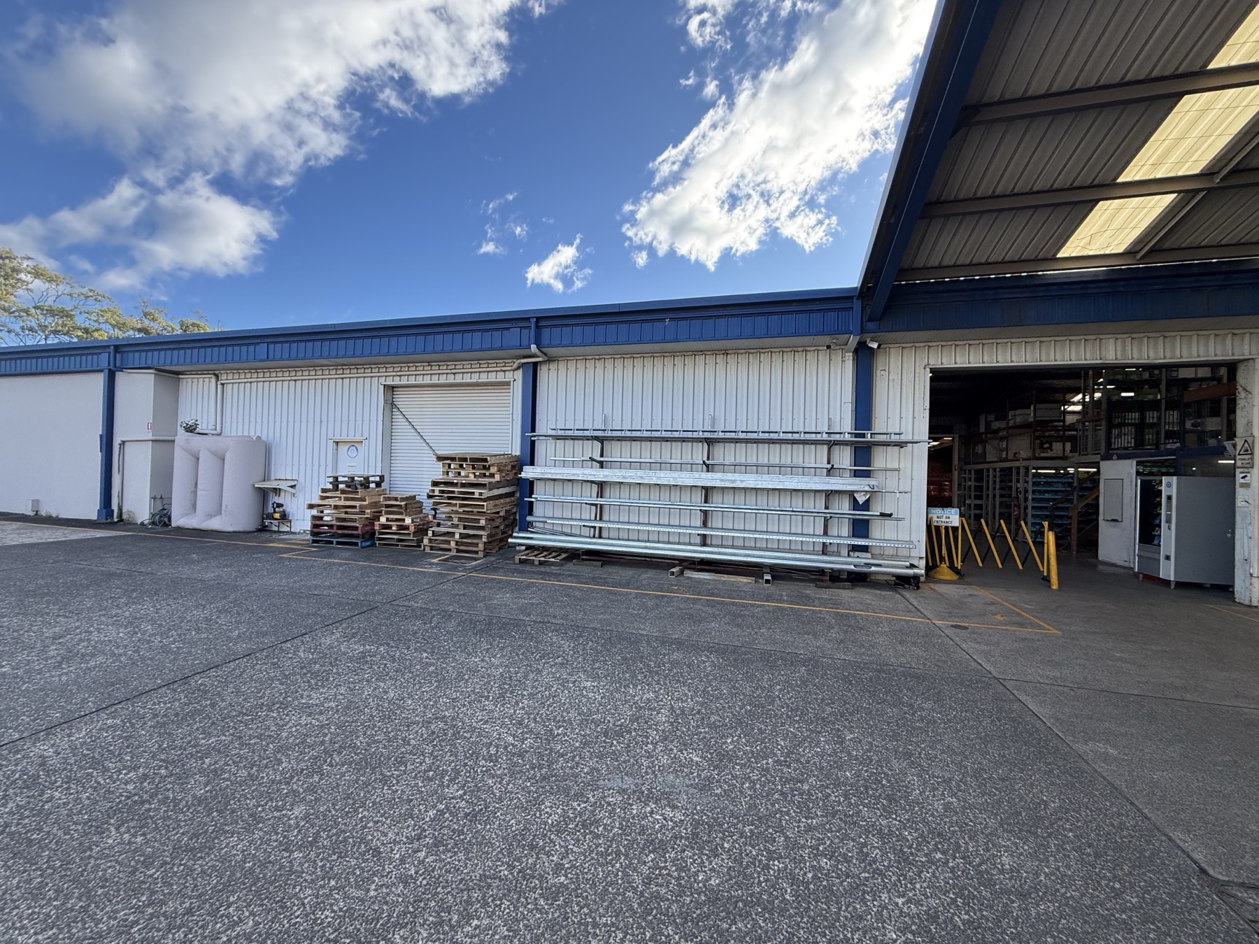 Warehouse cladding during repaint
