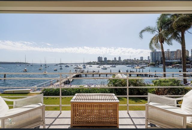 Harbour view from the balcony of a waterfront apartment on Billyard Avenue, Elizabeth Bay
