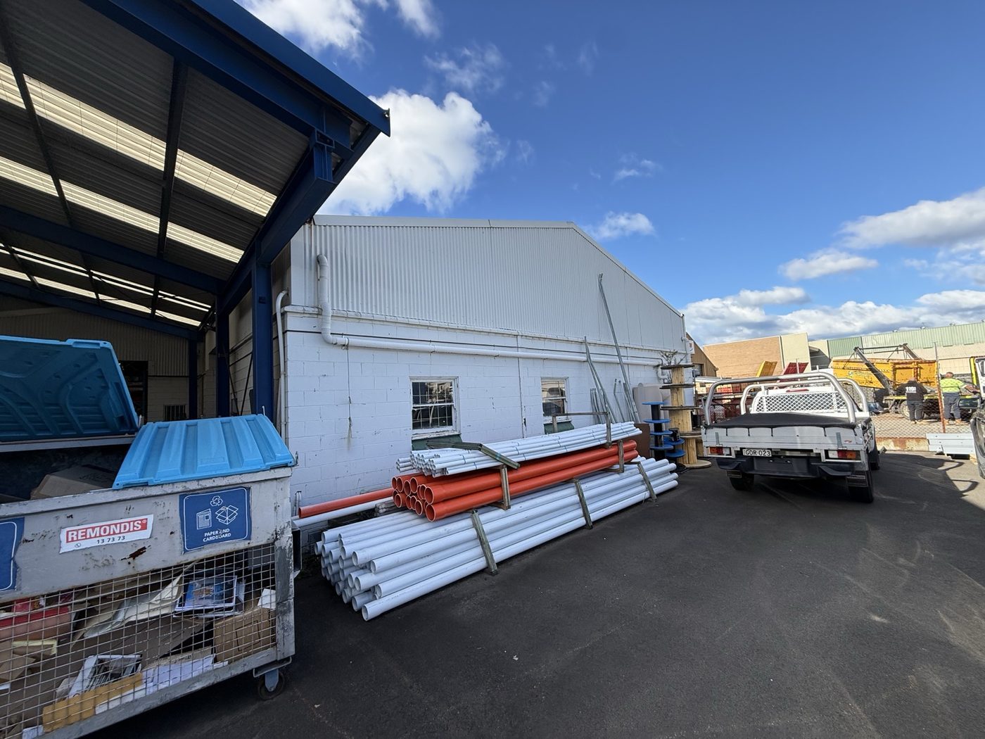 During — rear elevation prepared and painted