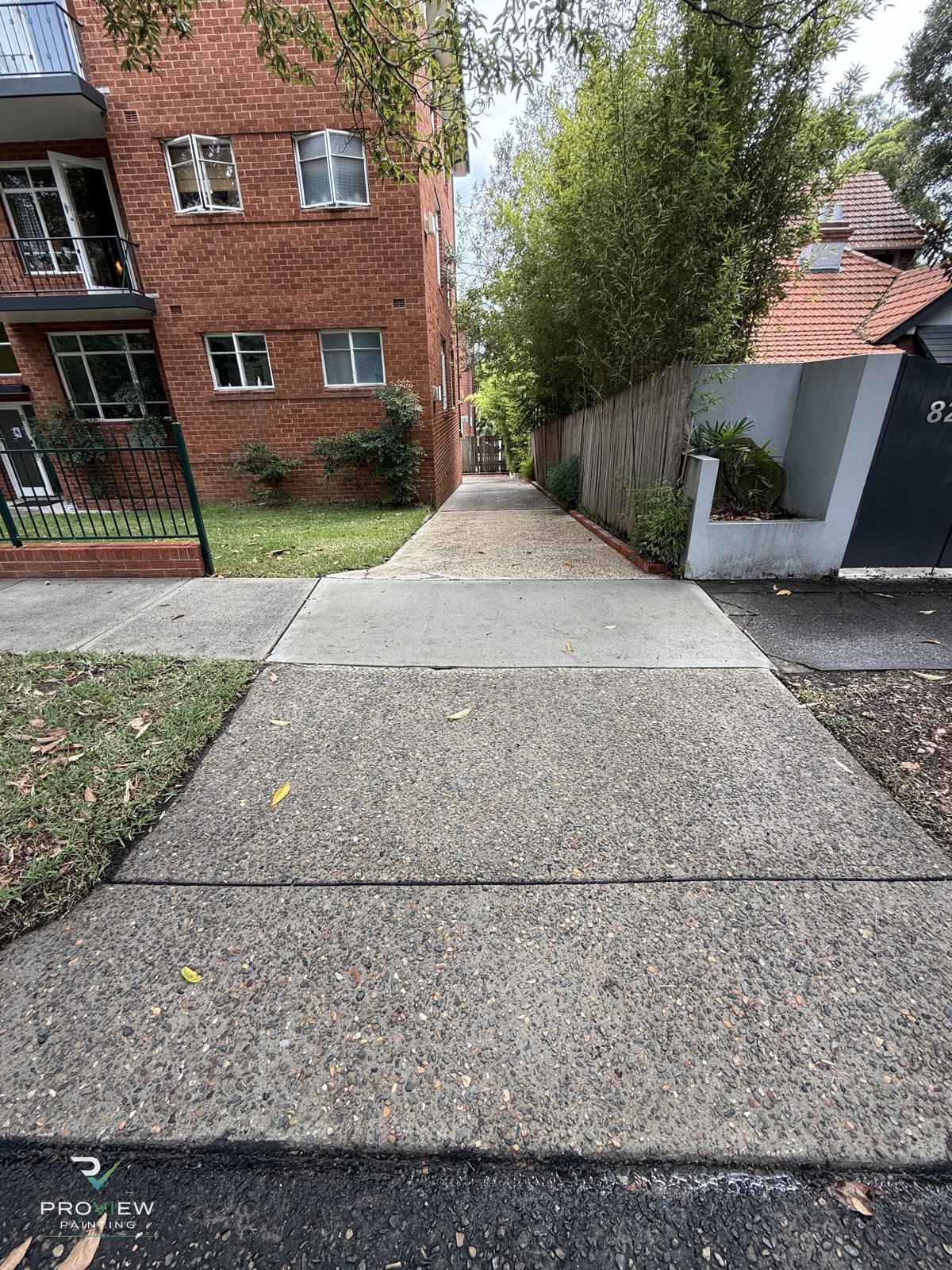 After — side path pressure washed