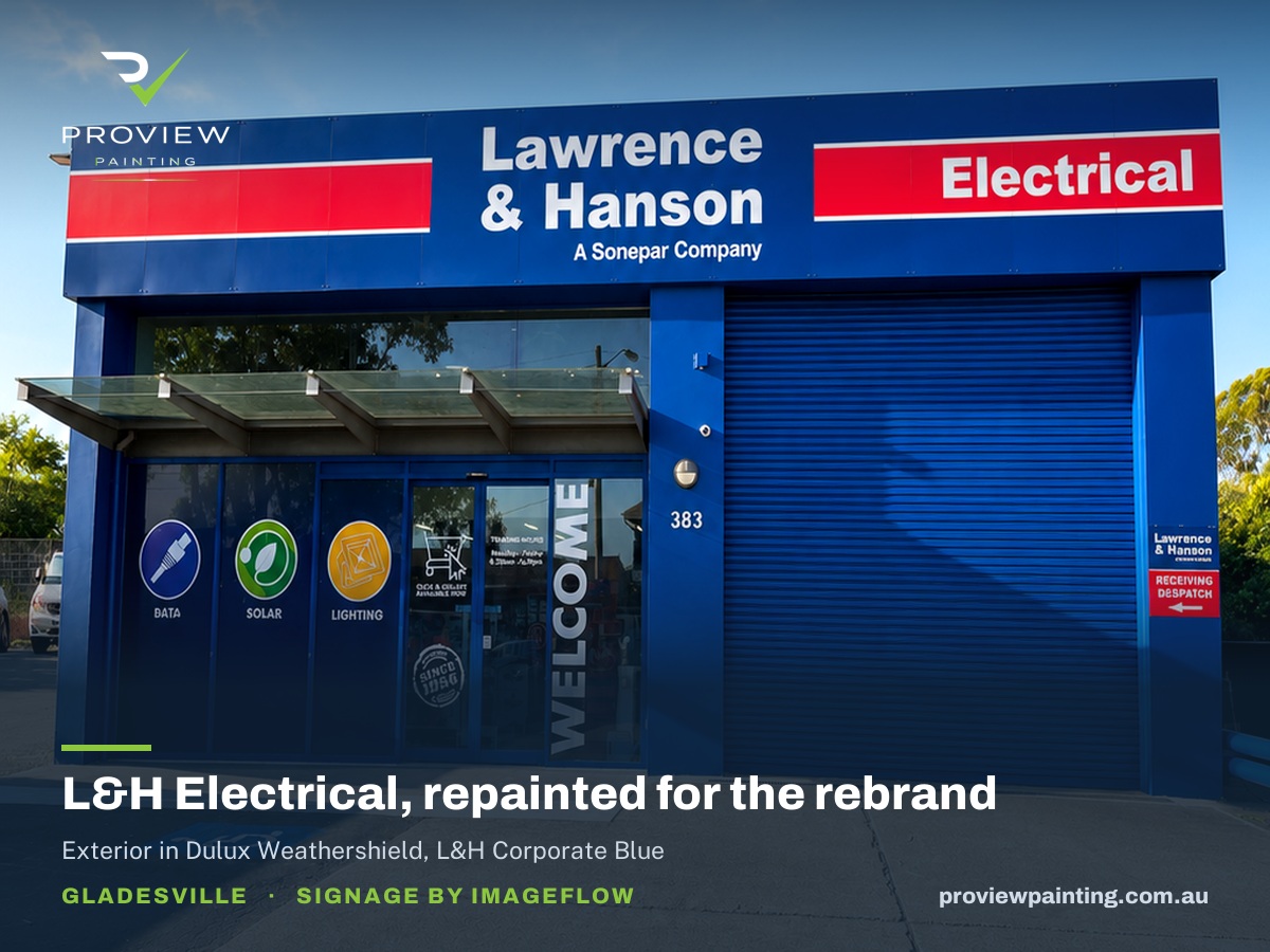 L&H Electrical, repainted for the rebrand, Gladesville — Proview Painting