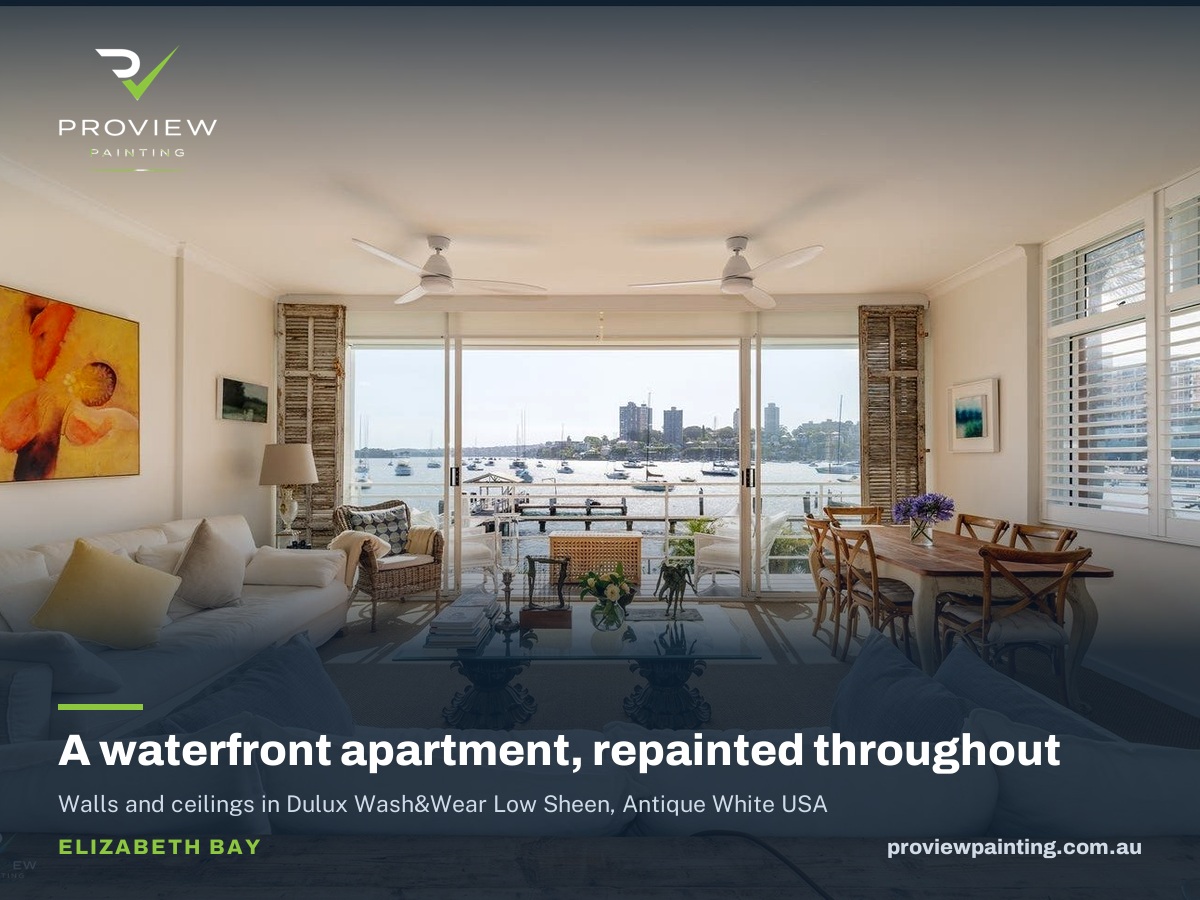 A waterfront apartment, repainted throughout, Elizabeth Bay — Proview Painting